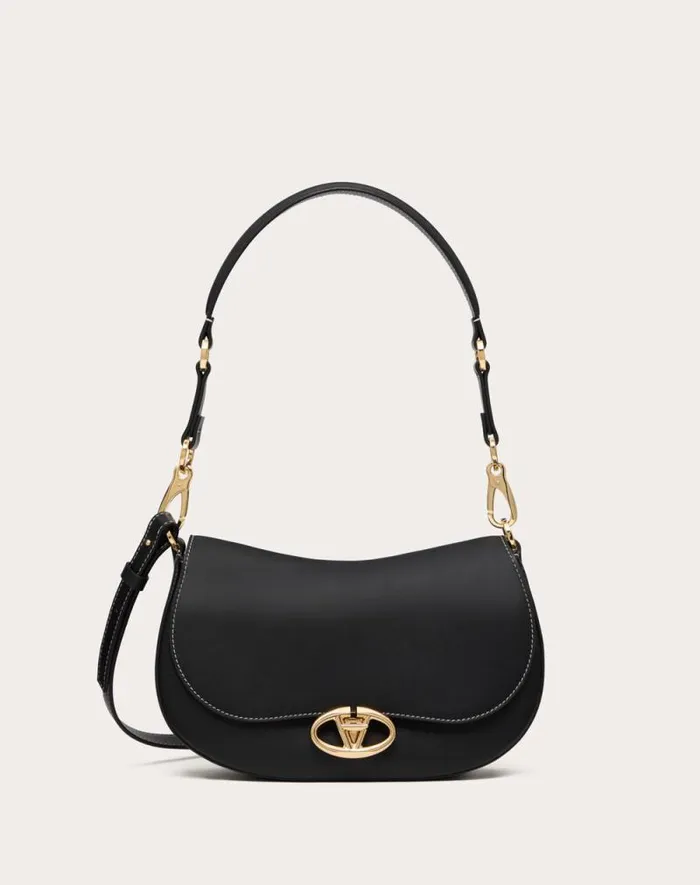 Valentino Shoulder Bags Woman Small Valentino Garavani Ohval Shoulder Bag In Nappa Calfskin For Woman In Ivory Ivory
