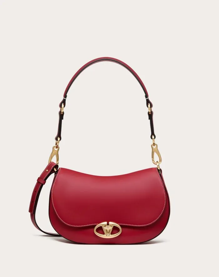 Valentino Shoulder Bags Woman Small Valentino Garavani Ohval Shoulder Bag In Nappa Calfskin For Woman In Ivory Ivory