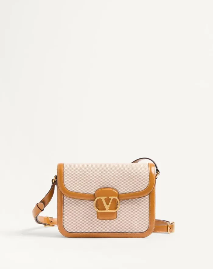 Valentino Shoulder Bags Woman Valentino Garavani 9to5 Canvas Shoulder Bag For Woman In Beige Beige Valentino Shoulder Bags Woman Valentino Garavani 9to5 Canvas Shoulder Bag For Woman In Beige Beige