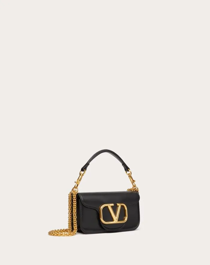 Valentino Shoulder Bags Woman Valentino Garavani Loc Small Shoulder Bag In Calfskin For Woman In Light Ivory Light Ivory
