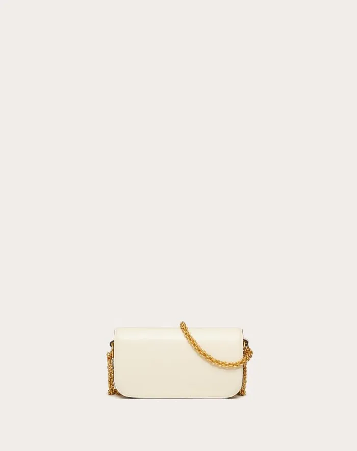 Valentino Shoulder Bags Woman Valentino Garavani Loc Small Shoulder Bag In Calfskin For Woman In Light Ivory Light Ivory