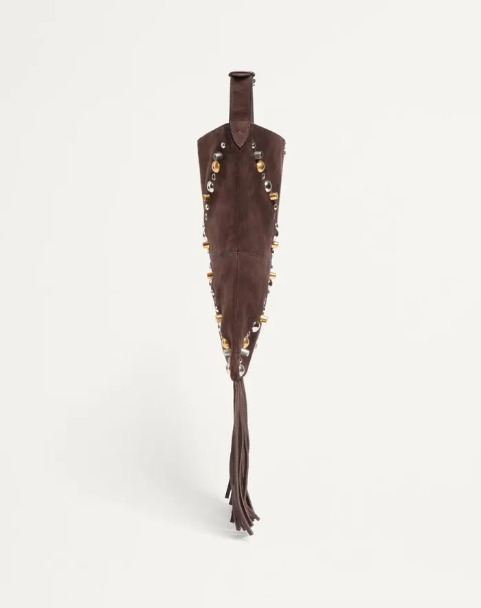 Valentino Shoulder Bags Woman Valentino Garavani Nellcte Suede Shoulder Bag With Fringes For Woman In Brown Brown Valentino Shoulder Bags Woman Valentino Garavani Nellcte Suede Shoulder Bag With Fringes For Woman In Brown Brown
