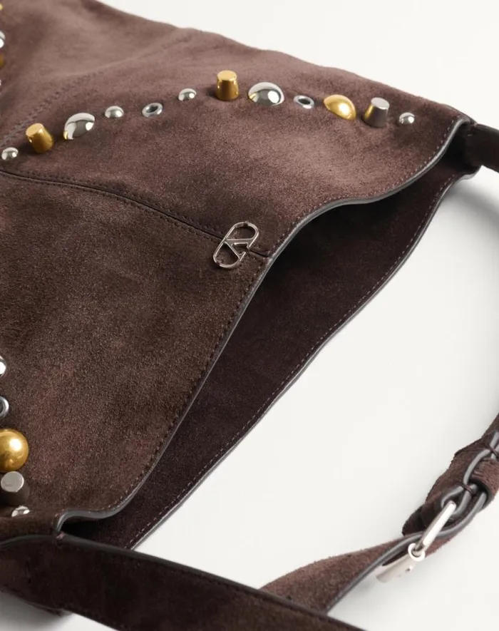 Valentino Shoulder Bags Woman Valentino Garavani Nellcte Suede Shoulder Bag With Fringes For Woman In Brown Brown Valentino Shoulder Bags Woman Valentino Garavani Nellcte Suede Shoulder Bag With Fringes For Woman In Brown Brown