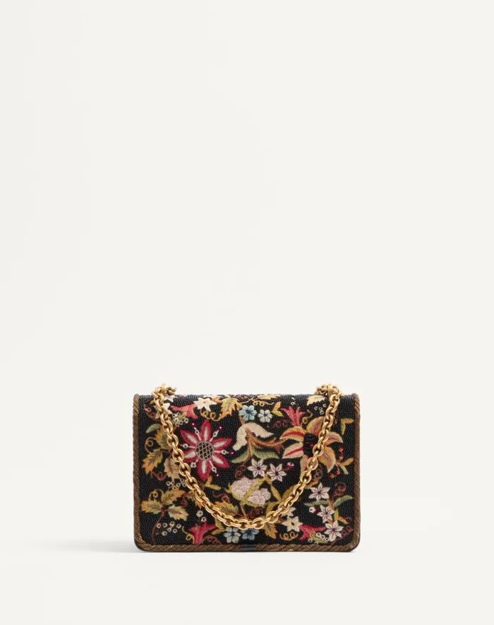 Valentino Shoulder Bags Woman Valentino Garavani Vain Embroidered Shoulder Bag For Woman In Multicolorblack Multicolorblack Valentino Shoulder Bags Woman Valentino Garavani Vain Embroidered Shoulder Bag For Woman In Multicolorblack Multicolorblack