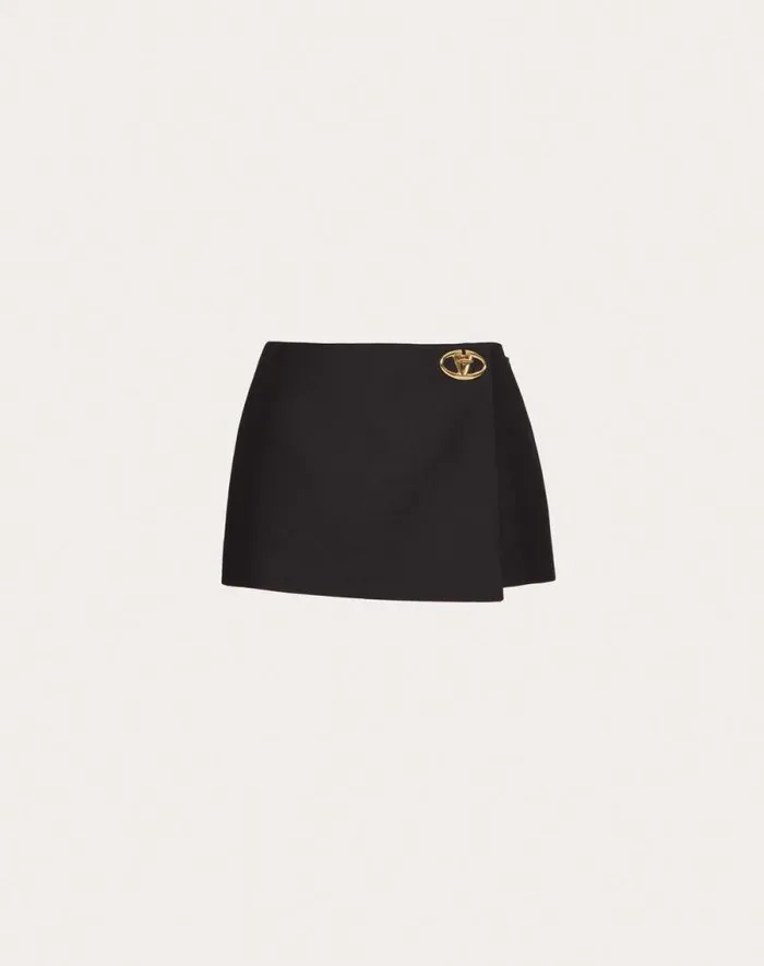 Valentino Skirts Woman Crepe Couture Skort For Woman In Navy Navy