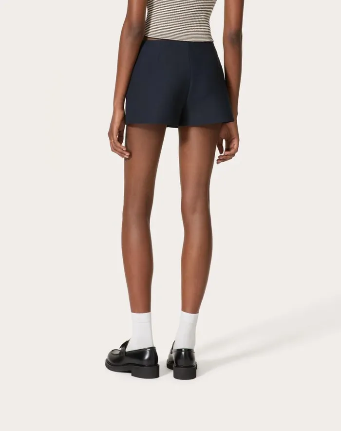 Valentino Skirts Woman Crepe Couture Skort For Woman In Navy Navy Valentino Skirts Woman Crepe Couture Skort For Woman In Navy Navy