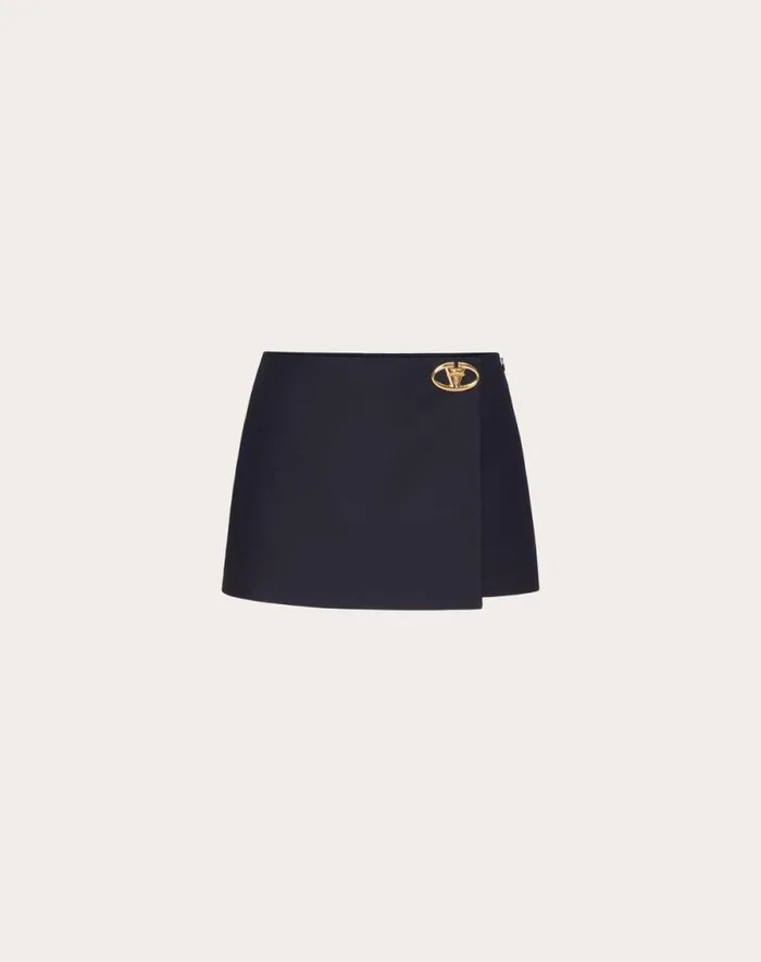 Valentino Skirts Woman Crepe Couture Skort For Woman In Navy Navy Valentino Skirts Woman Crepe Couture Skort For Woman In Navy Navy