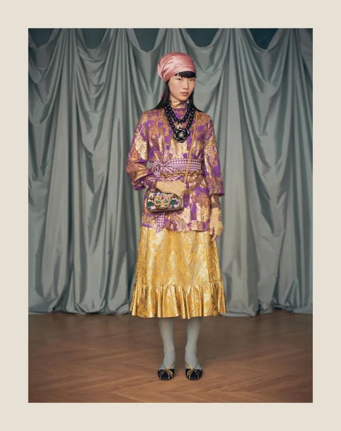 Valentino Skirts Woman Skirt In Apres L039hiver Silk Lurex Foglioline For Woman In Ochre Ochre Valentino Skirts Woman Skirt In Apres L039hiver Silk Lurex Foglioline For Woman In Ochre Ochre