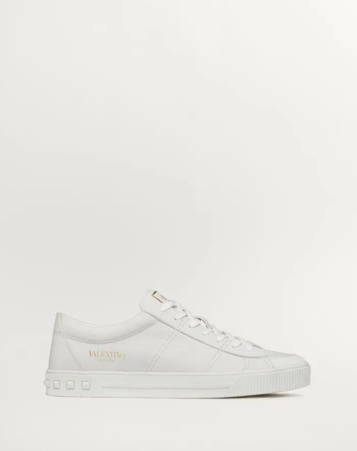 Valentino Sneakers Man Cityplanet Calfskin Sneaker For Man In Black Black