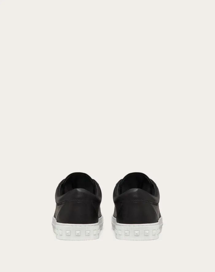 Valentino Sneakers Man Cityplanet Calfskin Sneaker For Man In Black Black Valentino Sneakers Man Cityplanet Calfskin Sneaker For Man In Black Black