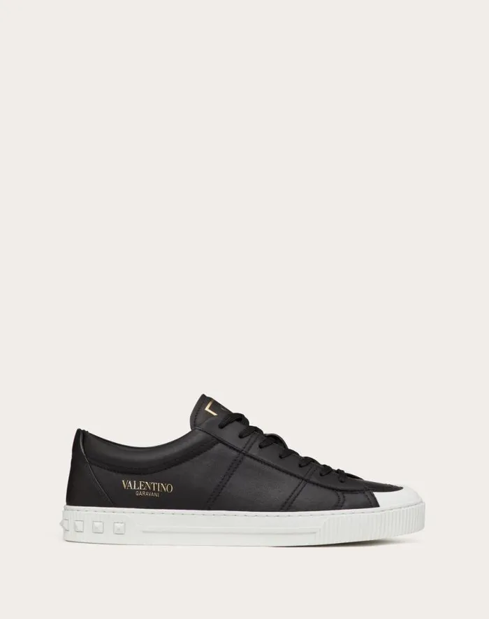 Valentino Sneakers Man Cityplanet Calfskin Sneaker For Man In Black Black Valentino Sneakers Man Cityplanet Calfskin Sneaker For Man In Black Black