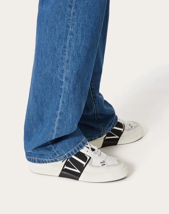 Valentino Sneakers Man Lowtop Calfskin Vl7n Sneaker With Bands For Man In Whiteicepastel Grey Whiteicepastel Grey Valentino Sneakers Man Lowtop Calfskin Vl7n Sneaker With Bands For Man In Whiteicepastel Grey Whiteicepastel Grey