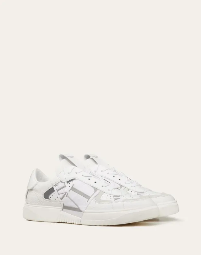 Valentino Sneakers Man Lowtop Calfskin Vl7n Sneaker With Bands For Man In Whiteicepastel Grey Whiteicepastel Grey Valentino Sneakers Man Lowtop Calfskin Vl7n Sneaker With Bands For Man In Whiteicepastel Grey Whiteicepastel Grey