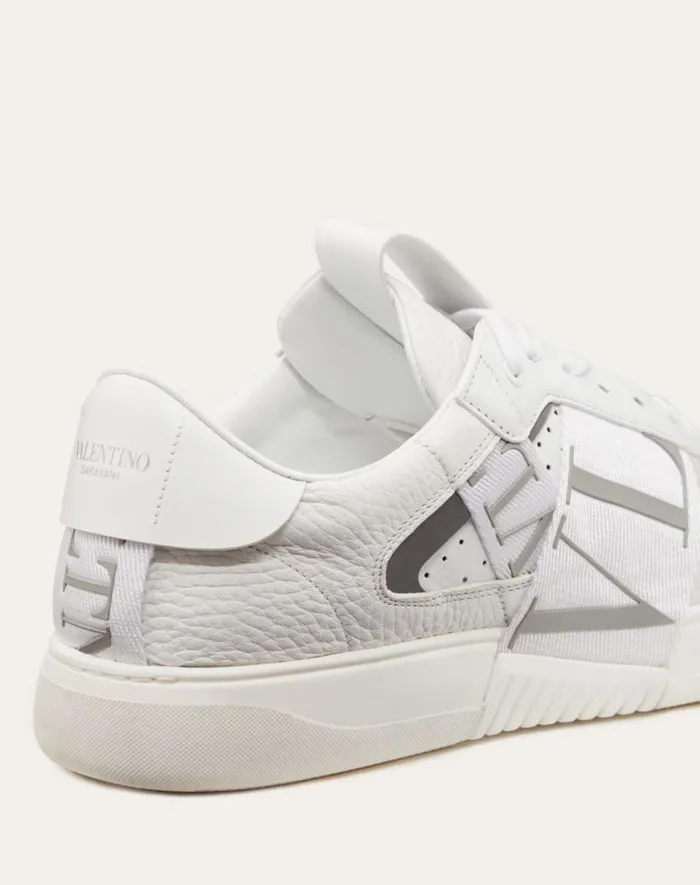 Valentino Sneakers Man Lowtop Calfskin Vl7n Sneaker With Bands For Man In Whiteicepastel Grey Whiteicepastel Grey Valentino Sneakers Man Lowtop Calfskin Vl7n Sneaker With Bands For Man In Whiteicepastel Grey Whiteicepastel Grey