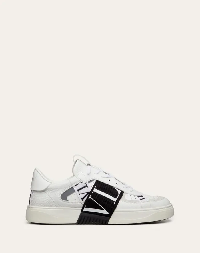 Valentino Sneakers Man Lowtop Calfskin Vl7n Sneaker With Bands For Man In Whiteicepastel Grey Whiteicepastel Grey Valentino Sneakers Man Lowtop Calfskin Vl7n Sneaker With Bands For Man In Whiteicepastel Grey Whiteicepastel Grey