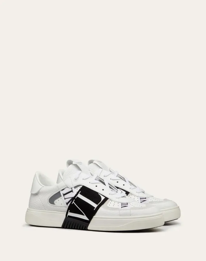 Valentino Sneakers Man Lowtop Calfskin Vl7n Sneaker With Bands For Man In Whiteicepastel Grey Whiteicepastel Grey Valentino Sneakers Man Lowtop Calfskin Vl7n Sneaker With Bands For Man In Whiteicepastel Grey Whiteicepastel Grey