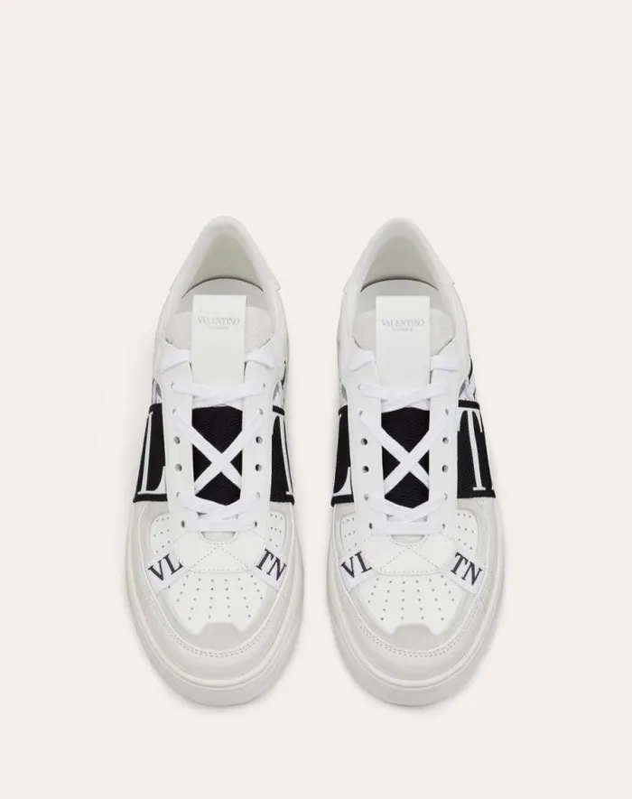 Valentino Sneakers Man Lowtop Calfskin Vl7n Sneaker With Bands For Man In Whiteicepastel Grey Whiteicepastel Grey Valentino Sneakers Man Lowtop Calfskin Vl7n Sneaker With Bands For Man In Whiteicepastel Grey Whiteicepastel Grey