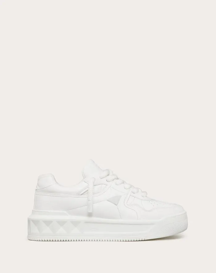 Valentino Sneakers Man One Stud Xl Nappa Leather Lowtop Sneaker For Man In White White Valentino Sneakers Man One Stud Xl Nappa Leather Lowtop Sneaker For Man In White White