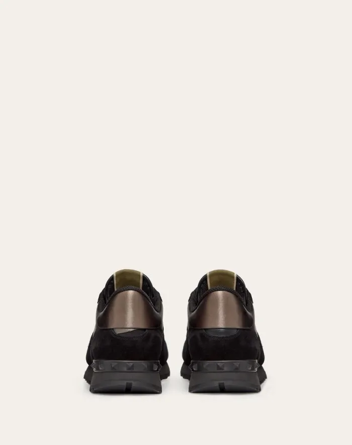 Valentino Sneakers Man Rockrunner Camouflage Noir Metallic Sneaker For Man In Black Black Valentino Sneakers Man Rockrunner Camouflage Noir Metallic Sneaker For Man In Black Black