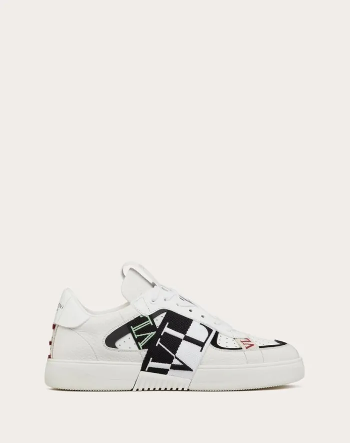 Valentino Sneakers Man Vl7n Lowtop In Banded Calfskin Sneaker For Man In Whiteblackmintruby Whiteblackmintruby Valentino Sneakers Man Vl7n Lowtop In Banded Calfskin Sneaker For Man In Whiteblackmintruby Whiteblackmintruby