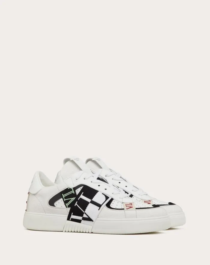 Valentino Sneakers Man Vl7n Lowtop In Banded Calfskin Sneaker For Man In Whiteblackmintruby Whiteblackmintruby Valentino Sneakers Man Vl7n Lowtop In Banded Calfskin Sneaker For Man In Whiteblackmintruby Whiteblackmintruby