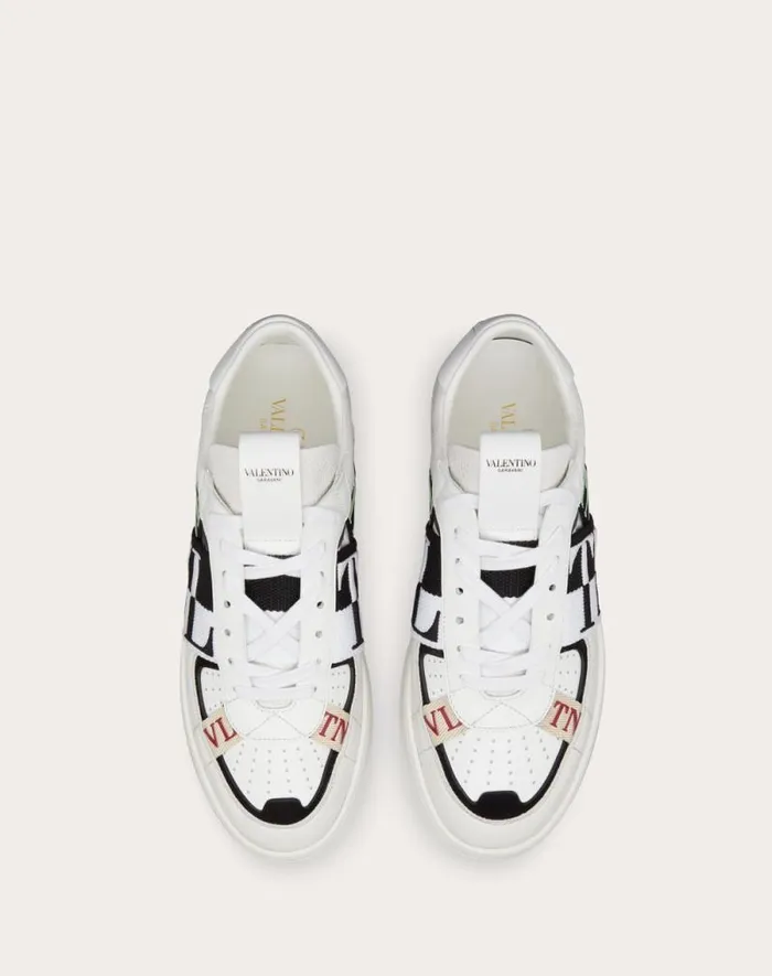 Valentino Sneakers Man Vl7n Lowtop In Banded Calfskin Sneaker For Man In Whiteblackmintruby Whiteblackmintruby Valentino Sneakers Man Vl7n Lowtop In Banded Calfskin Sneaker For Man In Whiteblackmintruby Whiteblackmintruby