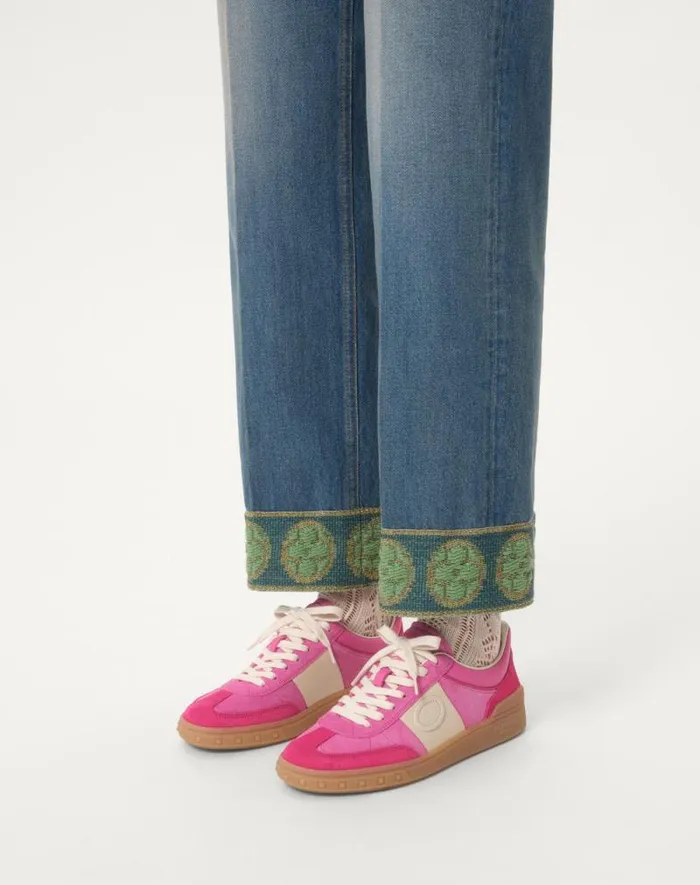 Valentino Sneakers Woman Upvillage Crosta Sneaker For Woman In Sweet Pinkgreenglace Sweet Pinkgreenglace