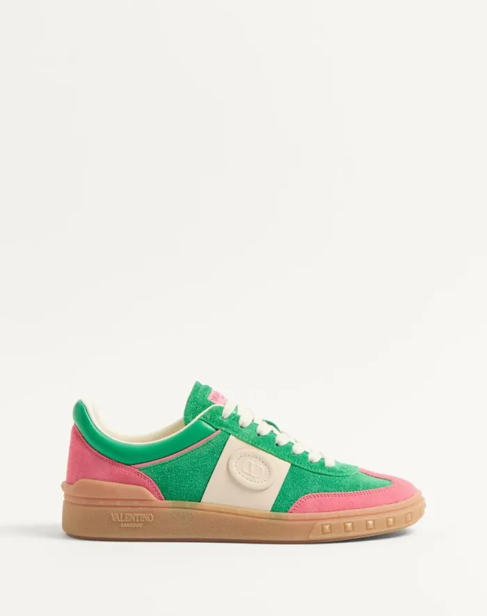 Valentino Sneakers Woman Upvillage Crosta Sneaker For Woman In Sweet Pinkgreenglace Sweet Pinkgreenglace