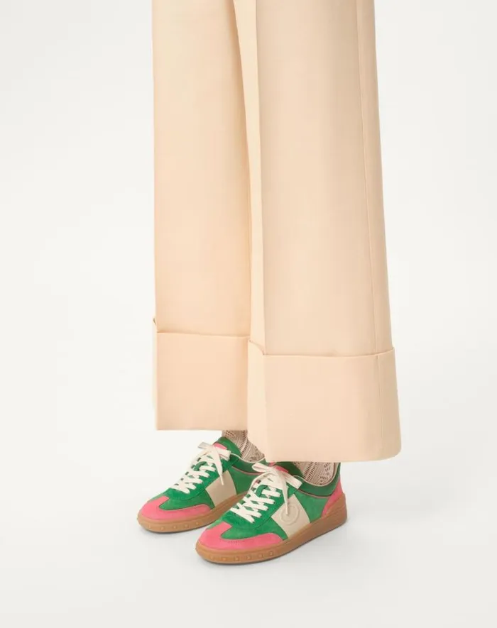 Valentino Sneakers Woman Upvillage Crosta Sneaker For Woman In Sweet Pinkgreenglace Sweet Pinkgreenglace