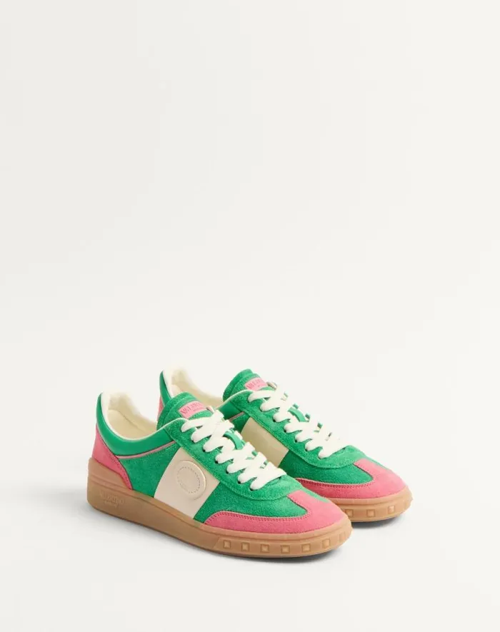 Valentino Sneakers Woman Upvillage Crosta Sneaker For Woman In Sweet Pinkgreenglace Sweet Pinkgreenglace