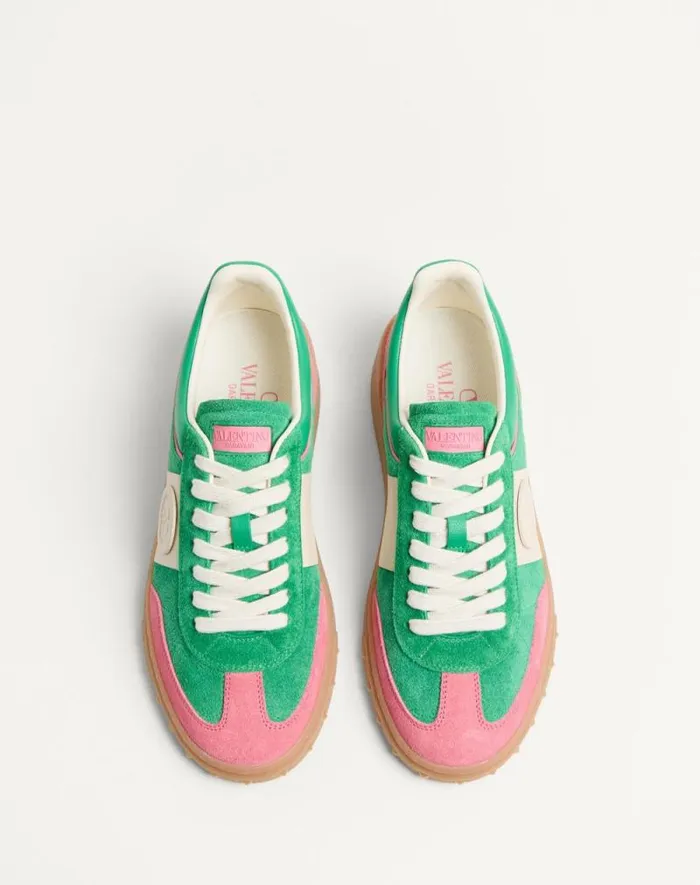 Valentino Sneakers Woman Upvillage Crosta Sneaker For Woman In Sweet Pinkgreenglace Sweet Pinkgreenglace