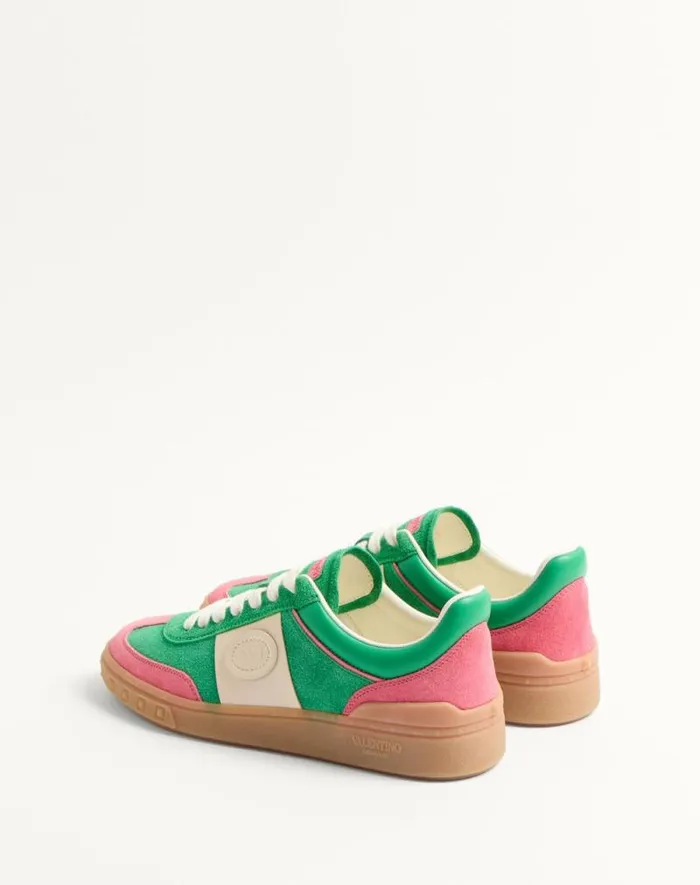 Valentino Sneakers Woman Upvillage Crosta Sneaker For Woman In Sweet Pinkgreenglace Sweet Pinkgreenglace