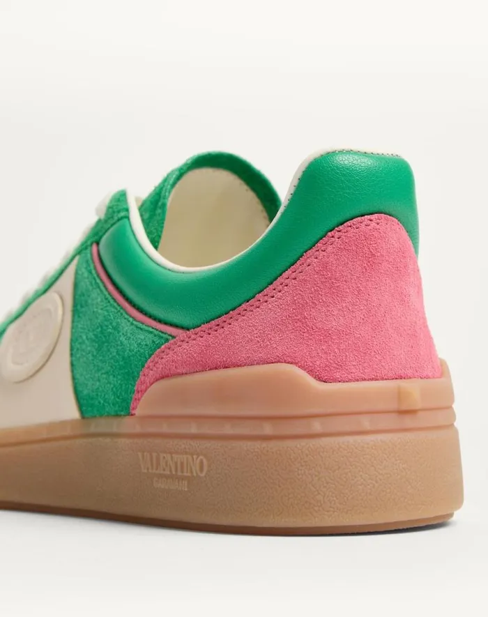 Valentino Sneakers Woman Upvillage Crosta Sneaker For Woman In Sweet Pinkgreenglace Sweet Pinkgreenglace