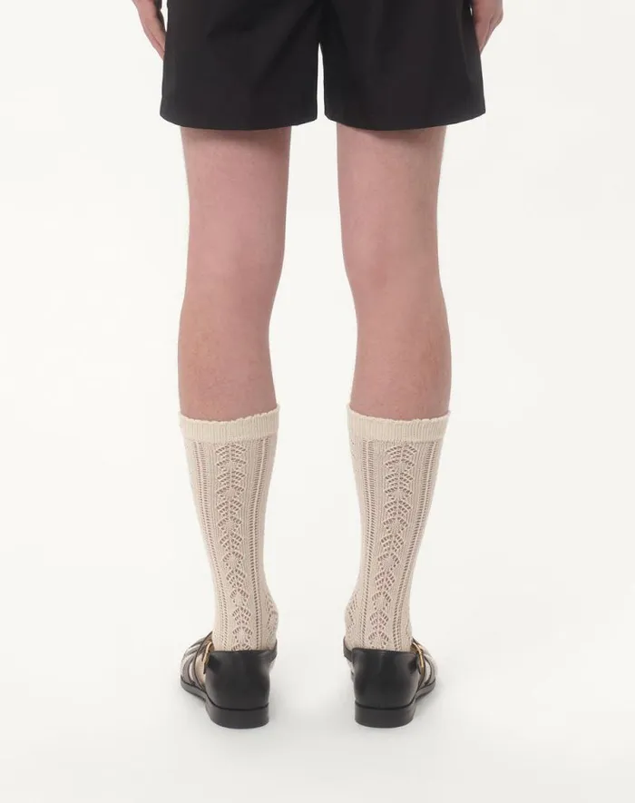 Valentino Soft Accessories Man Perforated Cotton Socks With Vlogo For Man In Butter Butter Valentino Soft Accessories Man Perforated Cotton Socks With Vlogo For Man In Butter Butter