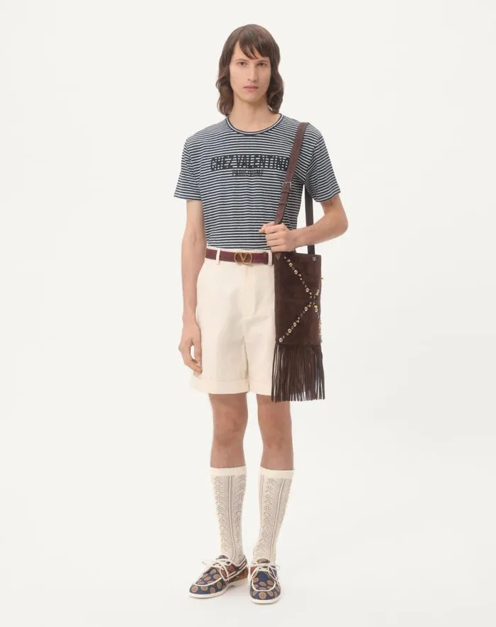 Valentino Soft Accessories Man Perforated Cotton Socks With Vlogo For Man In Butter Butter Valentino Soft Accessories Man Perforated Cotton Socks With Vlogo For Man In Butter Butter