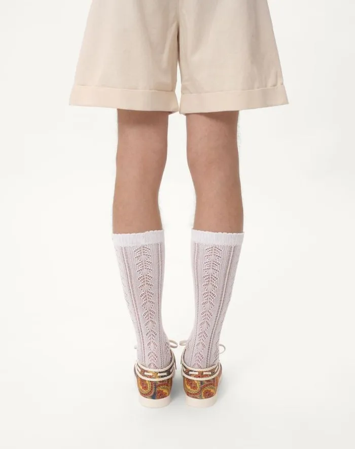 Valentino Soft Accessories Man Perforated Cotton Socks With Vlogo For Man In Butter Butter Valentino Soft Accessories Man Perforated Cotton Socks With Vlogo For Man In Butter Butter