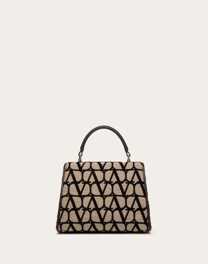 Valentino Top Handle Bags Woman Valentino Garavani Vsling Small Toile Iconographe Handbag For Woman In Beigeblack Beigeblack Valentino Top Handle Bags Woman Valentino Garavani Vsling Small Toile Iconographe Handbag For Woman In Beigeblack Beigeblack