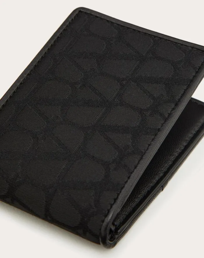 Valentino Wallets And Small Leather Goods Man Toile Iconographe Wallet In Technical Fabric With Leather Details For Man In Black Black Valentino Wallets And Small Leather Goods Man Toile Iconographe Wallet In Technical Fabric With Leather Details For Man In Black Black