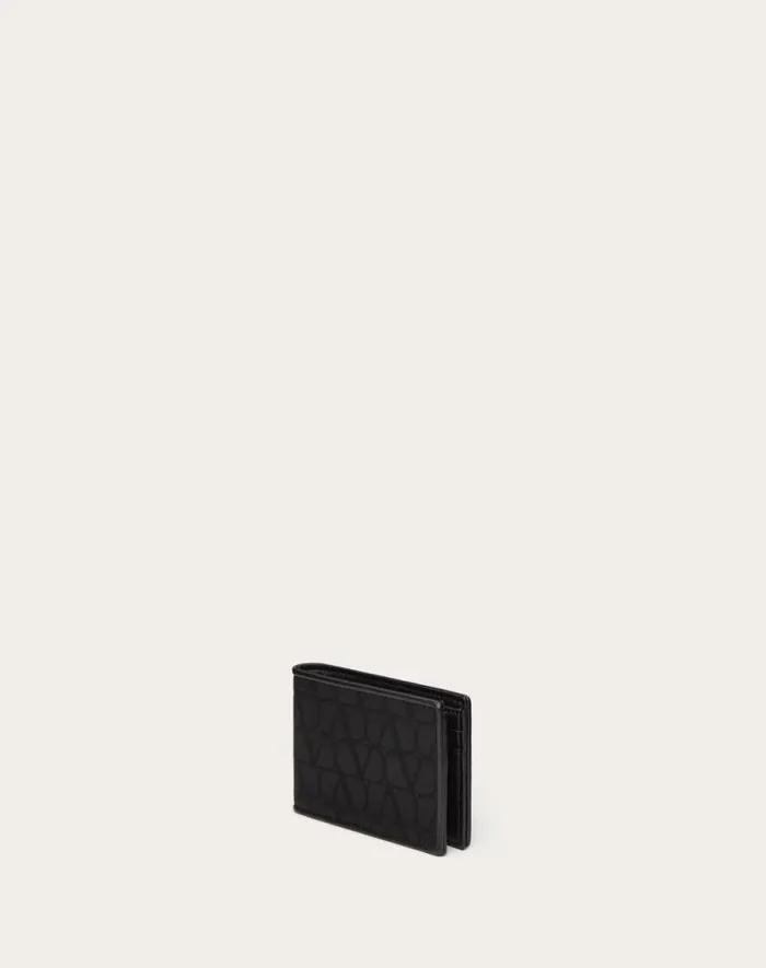 Valentino Wallets And Small Leather Goods Man Toile Iconographe Wallet In Technical Fabric With Leather Details For Man In Black Black Valentino Wallets And Small Leather Goods Man Toile Iconographe Wallet In Technical Fabric With Leather Details For Man In Black Black