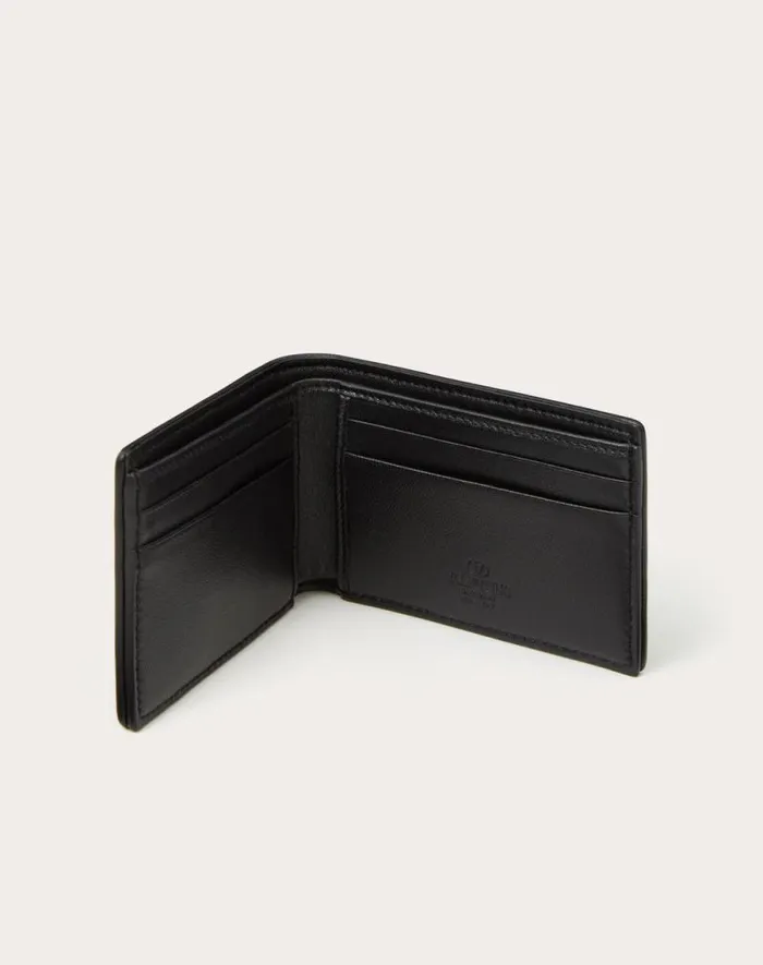 Valentino Wallets And Small Leather Goods Man Toile Iconographe Wallet In Technical Fabric With Leather Details For Man In Black Black Valentino Wallets And Small Leather Goods Man Toile Iconographe Wallet In Technical Fabric With Leather Details For Man In Black Black