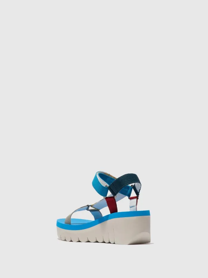 Velcro Sandals YEFA726FLY CUPIDO MULTI AZURE Women Fly London Sandals