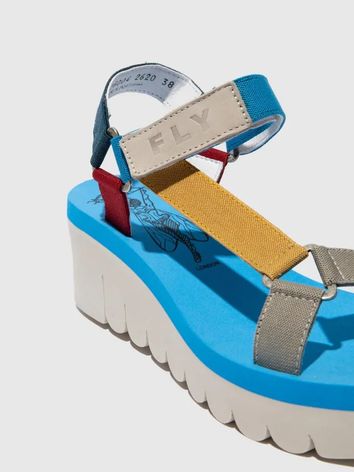 Velcro Sandals YEFA726FLY CUPIDO MULTI AZURE Women Fly London Sandals
