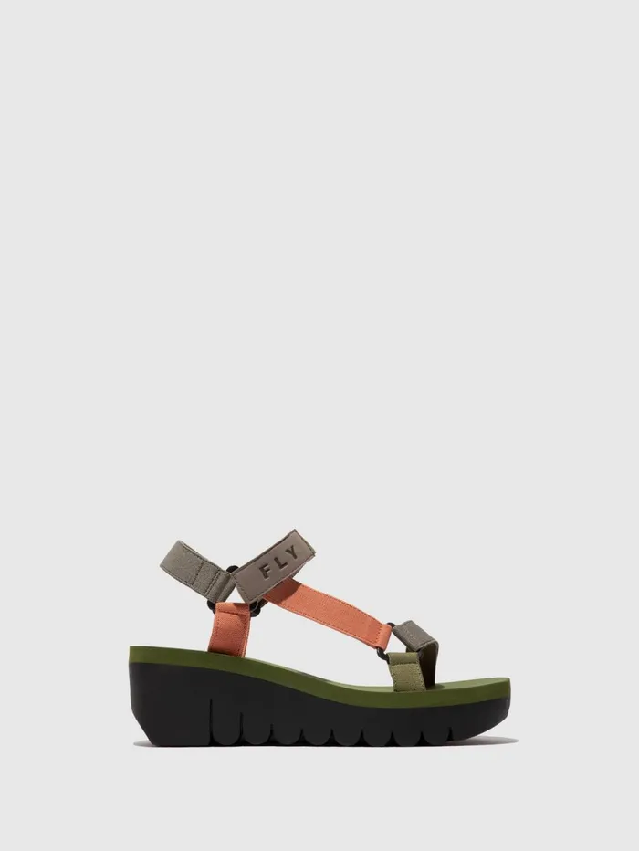 Velcro Sandals YEFA726FLY GREYMULTICOLORARMY GREEN Women Fly London Sandals