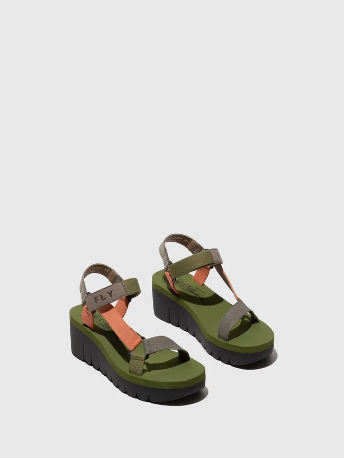 Velcro Sandals YEFA726FLY GREYMULTICOLORARMY GREEN Women Fly London Sandals