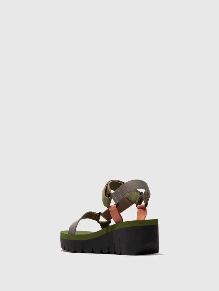 Velcro Sandals YEFA726FLY GREYMULTICOLORARMY GREEN Women Fly London Sandals