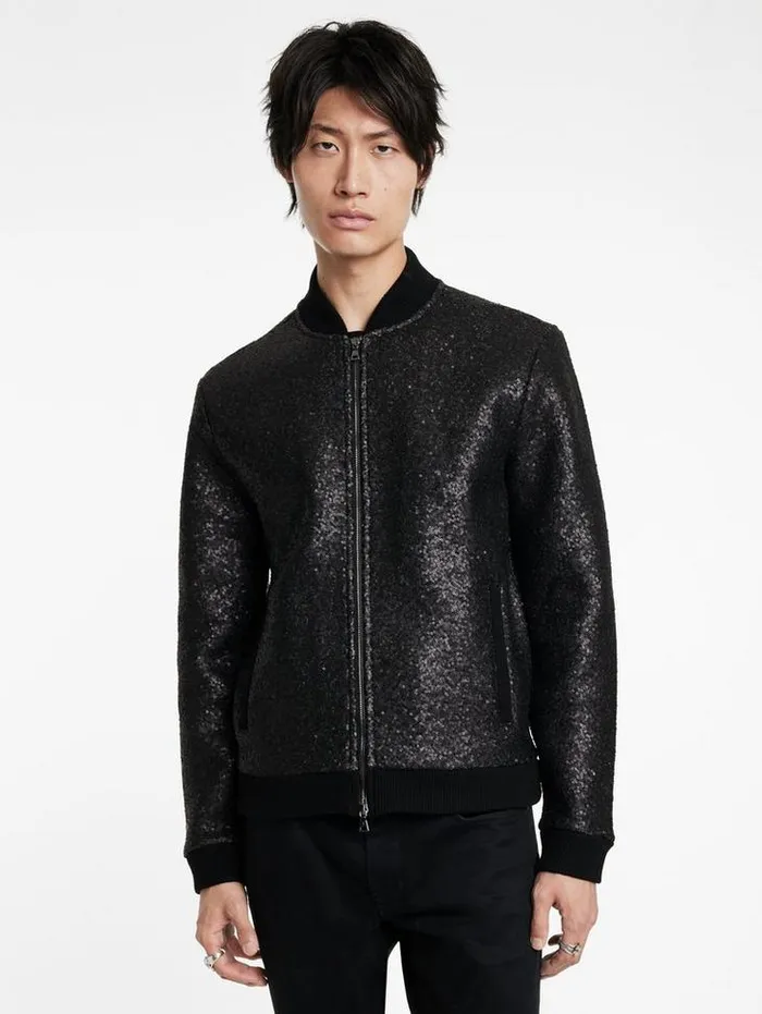 VENETICO BASEBALL JACKET Black Men John Varvatos Coats And Jackets
