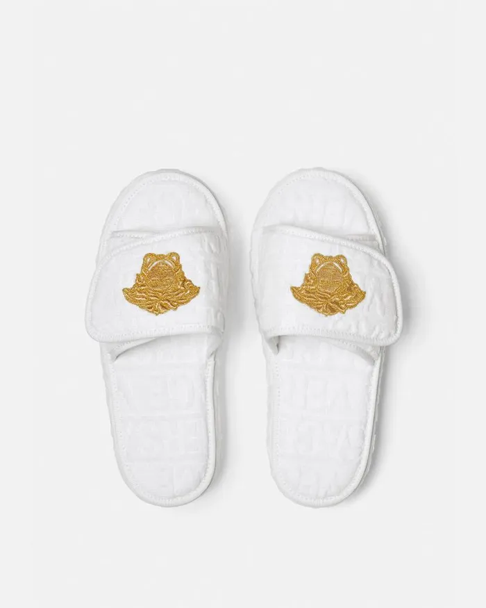 Versace Allover Slippers White Home and Lifestyle Versace Slippers