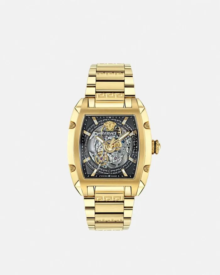 Versace Dominus Skeleton Watch Gold Men Versace Watches