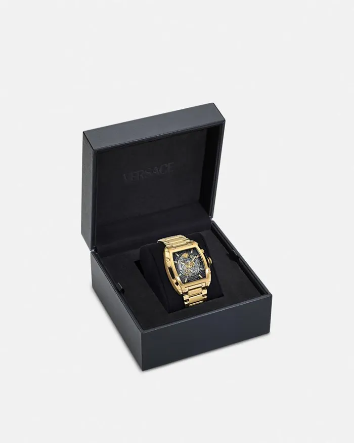 Versace Dominus Skeleton Watch Gold Men Versace Watches