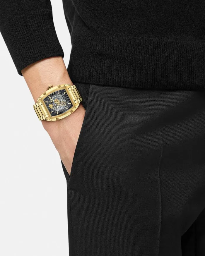 Versace Dominus Skeleton Watch Gold Men Versace Watches